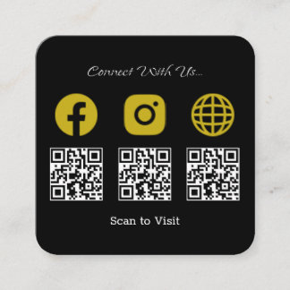 Multi QR Code Modernes Social Media Sign Quadratische Visitenkarte