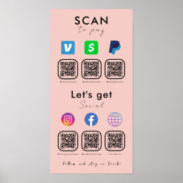 Multi-QR-Code Verbindung mit uns Scan zu pinkfarbe Poster