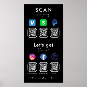 Multi QR Code Verbindung mit uns Scan zu zahlen Sc Poster