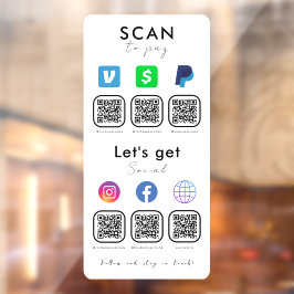 Multi QR Code Verbindung mit uns Scan zu zahlen we Fensteraufkleber