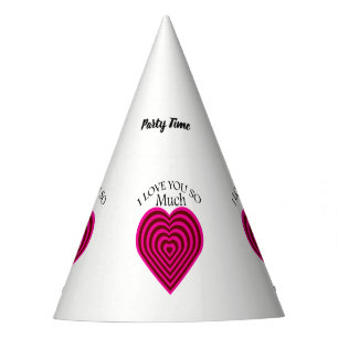 Multi-Rosa Farbe I Liebe, Sie entnehmen Herz Partyhütchen