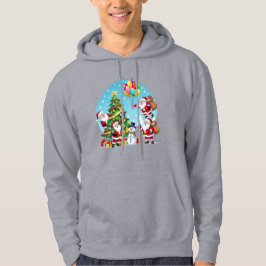 **“Multi-Santa Christmas Fun – 3D Cartoon Transpar Hoodie