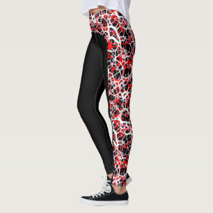 Multi Schicht-Seiten-Streifen-Netz-Muster-Leggings Leggings