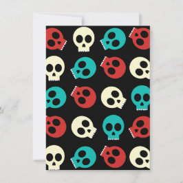 Multi-Skulls in Vintagen Retrofarben Einladung