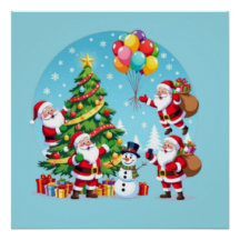 **„Multi-Weihnachtsmann-Christmas-Fun – 3D-Cartoon