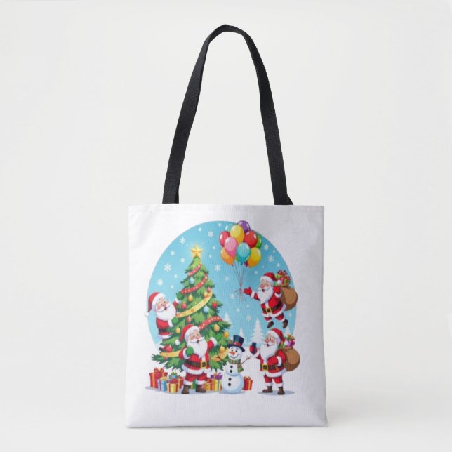 **„Multi-Weihnachtsmann-Weihnachtsspaß – 3D-Cartoo (Vorderseite)