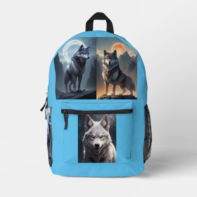 Multi-Wolf-Backpack Bedruckter Rucksack (Vorderseite)