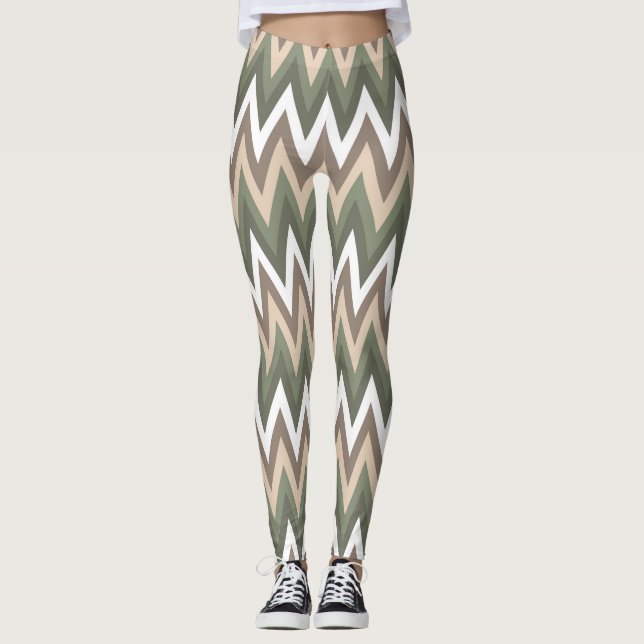 Multi Zig Zag Muster Frauen Leggings (Vorderseite)