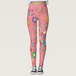 Multiblütige rosa Legging Leggings