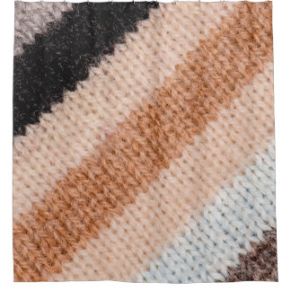 Multicfarbene Stripwoll-Textur geschlossen p Duschvorhang