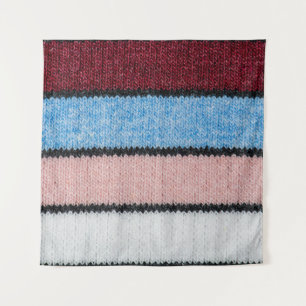 Multicfarbene Stripwolle: Stoffgewebe. Wandteppich