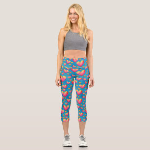 Multicfarbene Wasserfarbenherde Hochgebirgskappen Capri Leggings