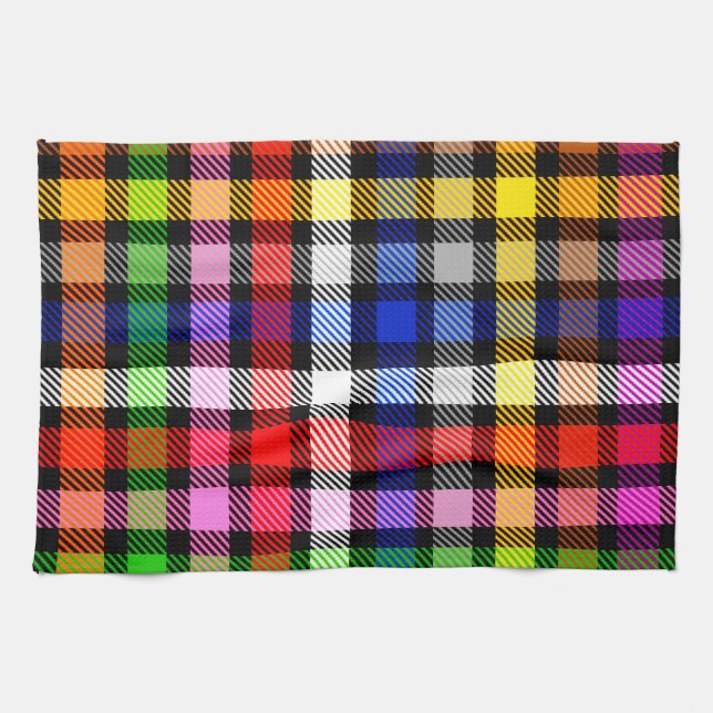 Multicfarbener Flannel Twill Kariert Tartan auf sc Geschirrtuch (Horizontal)