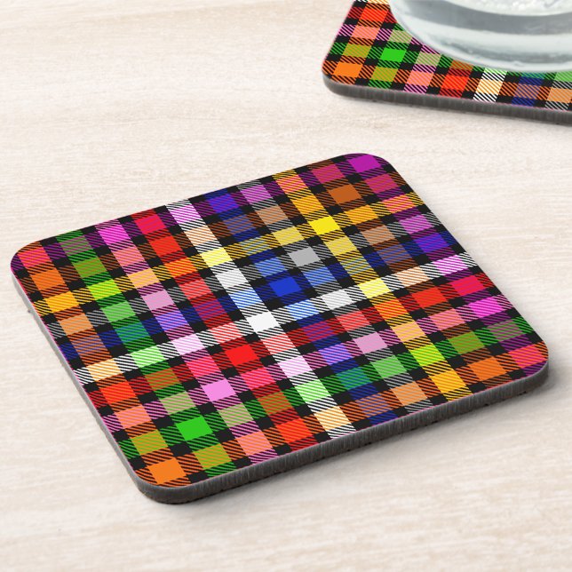 Multicfarbener Flannel Twill Kariert Tartan auf sc Getränkeuntersetzer (Von Creator hochgeladen)