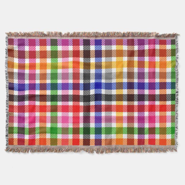 Multicfarbener Flannel Twill Kariert Tartan auf we Decke (Vorderseite)