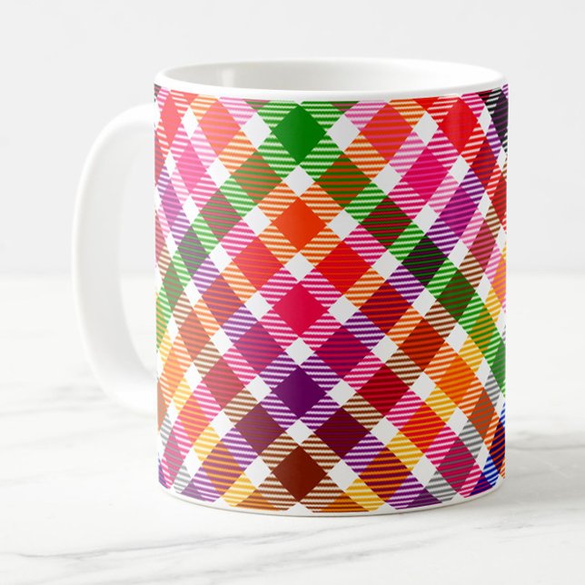 Multicfarbener Flannel Twill Kariert Tartan auf we Kaffeetasse (Von Creator hochgeladen)