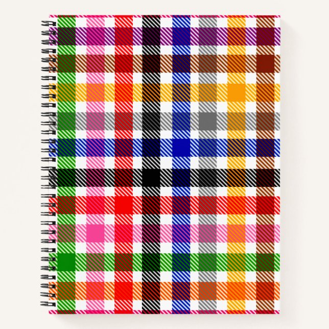 Multicfarbener Flannel Twill Kariert Tartan auf we Notizbuch (Vorderseite)