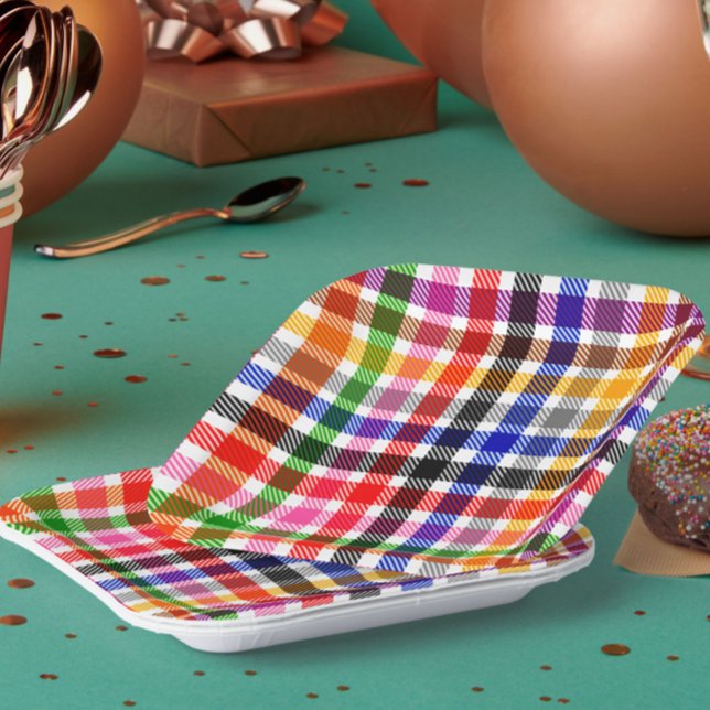 Multicfarbener Flannel Twill Kariert Tartan auf we Pappteller (Von Creator hochgeladen)