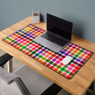 Multicfarbener Flannel Twill Kariert Tartan auf we Schreibtischunterlage