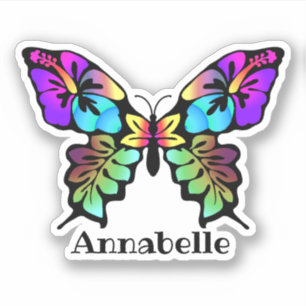 Multicfarbener Phantastischer schöner Schmetterlin Aufkleber