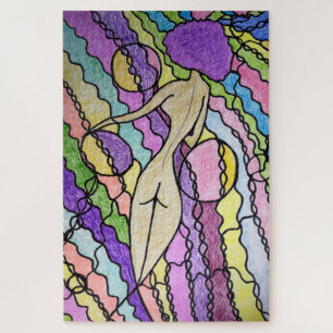 Multicfarbener Wind Abstrakt Moderne Kunst Puzzle