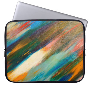 Multicfarbige lange diagonale Wasserfarbenstäbe au Laptopschutzhülle