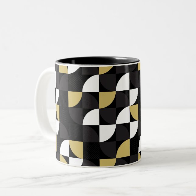 Multicolor Abstract Design Zwei-Tone-Kaffee-Tasse Zweifarbige Tasse (Vorderseite Links)