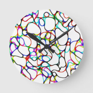 Multicolor Abstrakt Art Runde Wanduhr