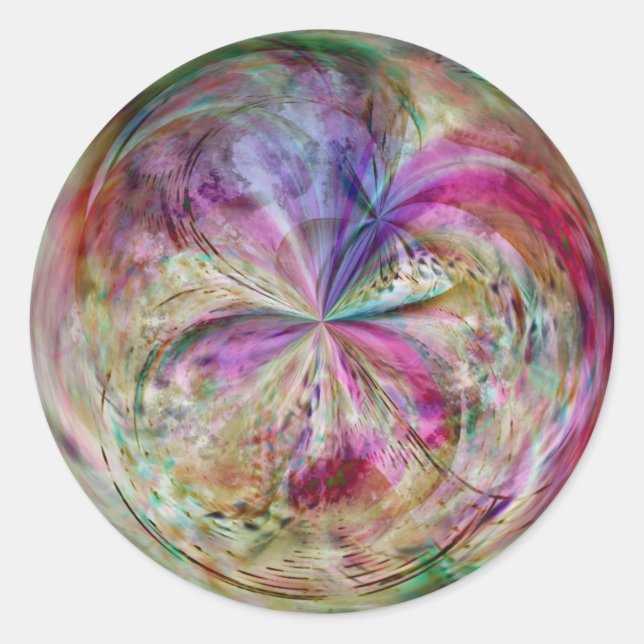 Multicolor Abstrakt Bubble Mandala Runder Aufkleber (Vorderseite)