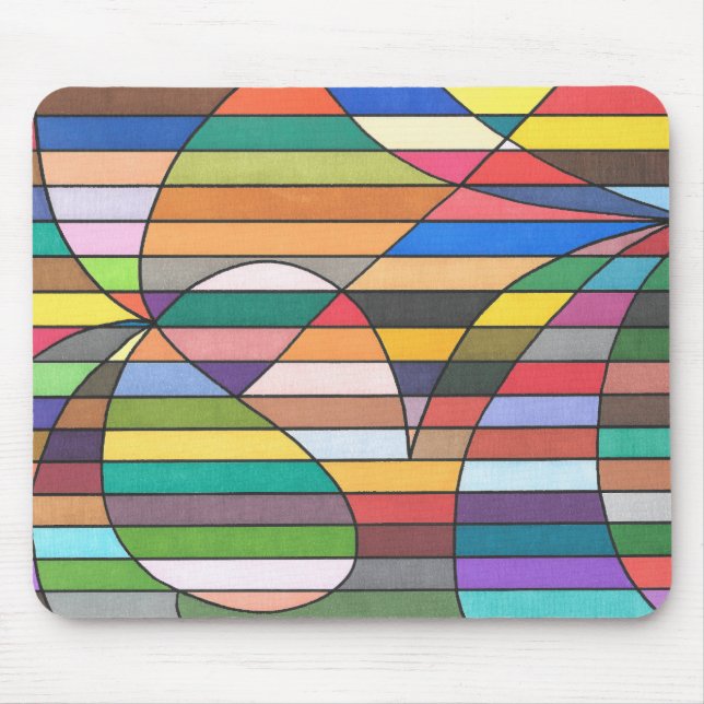 Multicolor Abstrakt mit abgerundeter Geometrie Mousepad (Vorne)