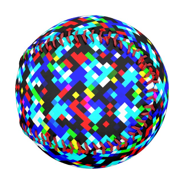 Multicolor-Abstrakt-Pixel-Muster Baseball (Vorne Rechts)