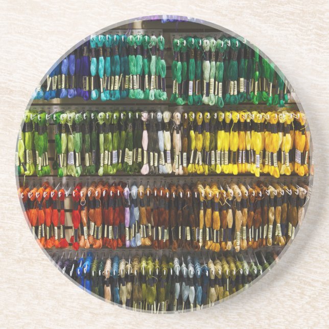 Multicolor Abstrakt Weave Sandstein Untersetzer (Vorne)