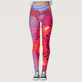 Multicolor abstrakte Blumenkolorkunst Leggings