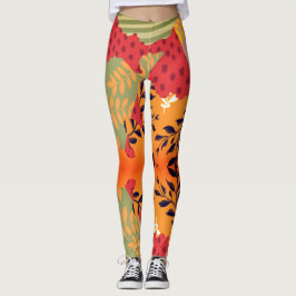 Multicolor abstrakte Blumenkolorkunst Leggings