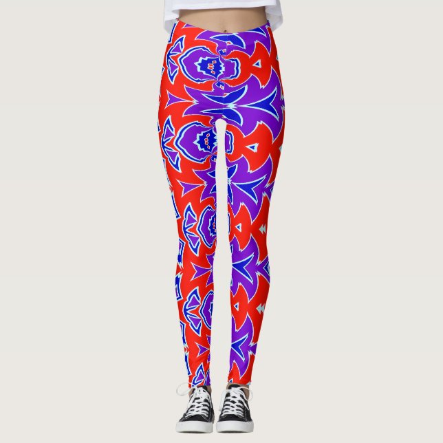 Multicolor-abstraktes Muster "Ratti_Creative_Arts" Leggings (Vorderseite)