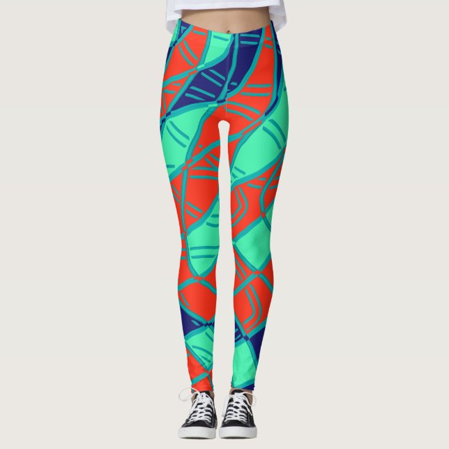 Multicolor-abstraktes Muster "Ratti_Creative_Arts" Leggings (Vorderseite)