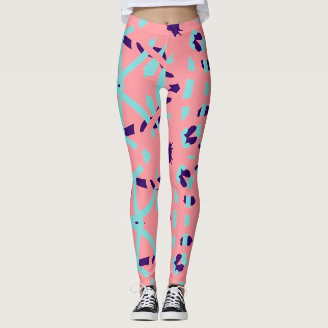 Multicolor-abstraktes Muster "Ratti_Creative_Arts" Leggings (Vorderseite)