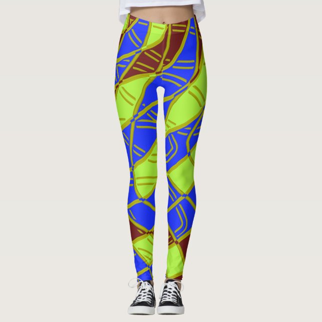 Multicolor-abstraktes Muster "Ratti_Creative_Arts" Leggings (Vorderseite)