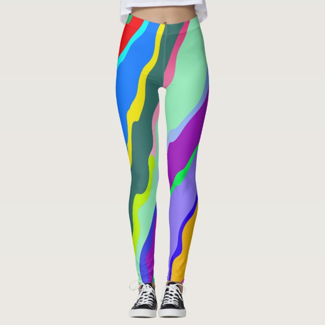 Multicolor-abstraktes Muster "Ratti_Creative_Arts" Leggings (Vorderseite)