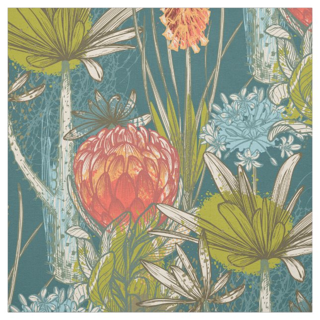 Multicolor African Abstrakt Floral Pattern Stoff (Muster)