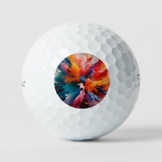 Multicolor AI abstrakte Kunstwerke Golfbälle (Vorderseite)