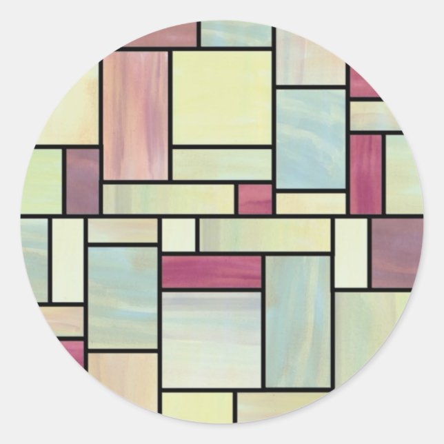 Multicolor Aquarellkleber Runder Aufkleber (Vorderseite)