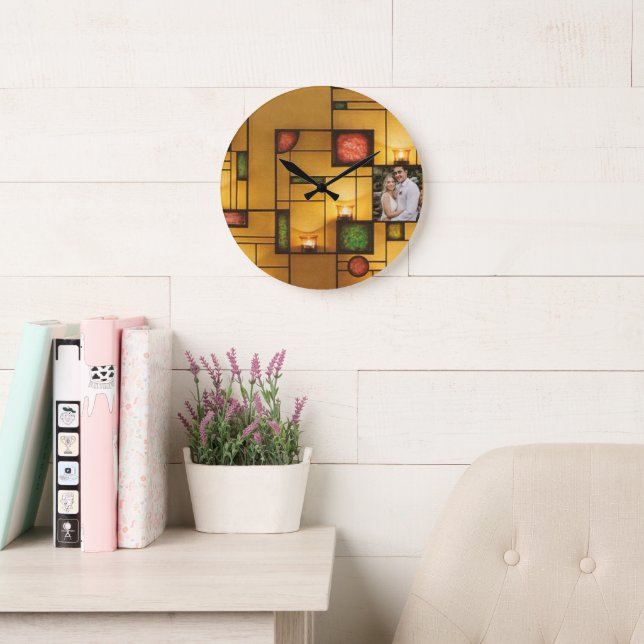 Multicolor Art Deco Design Ein Foto Uhr (Lesesaal)