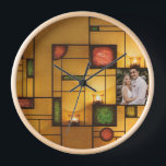 Multicolor Art Deco Design Ein Foto Uhr<br><div class="desc">Multicolor Art Deco Design One - Foto Wedding Keepake Clock</div>