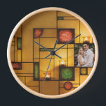 Multicolor Art Deco Design Ein Foto Uhr<br><div class="desc">Multicolor Art Deco Design One - Foto Wedding Keepake Clock</div>