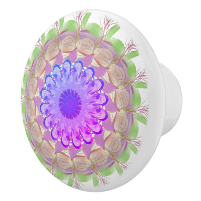 Multicolor Bohemische Keramik Keramikknauf (Rechts)