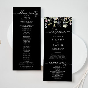 Multicolor Boho Fall Floral Wedding Program Programm