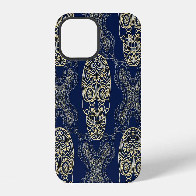 Multicolor-Boho-Totenkopf-Muster. iPhone Hülle (Rückseite)