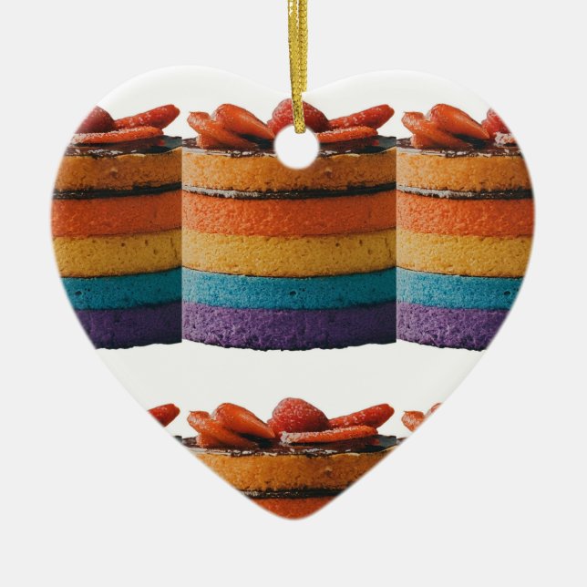 Multicolor Cake Design Keramik Ornament (Vorne)