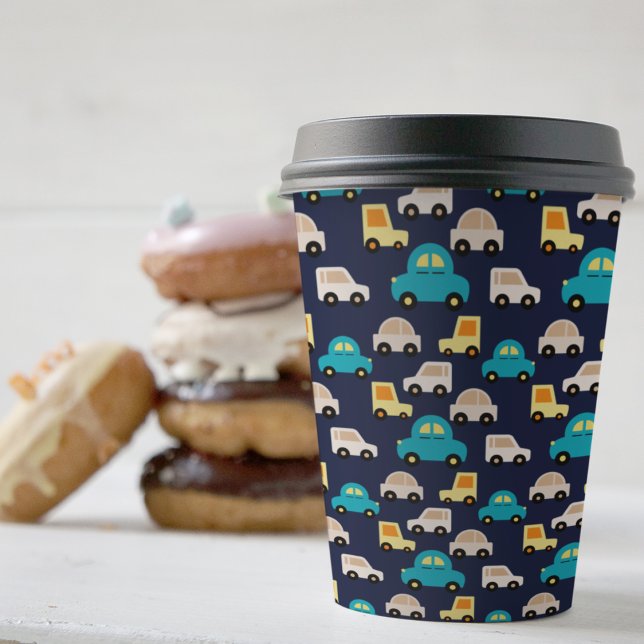 Multicolor Cars Cartoon Pappbecher (multicolor toy car pattern kids,adult party stationery, birthday party use and throw paper cups)